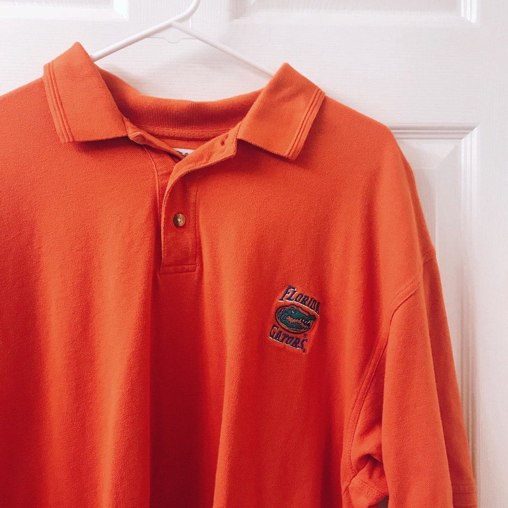 Vintage Boca Classics Florida Gators Embroidered Orange Collared Dress Shirt